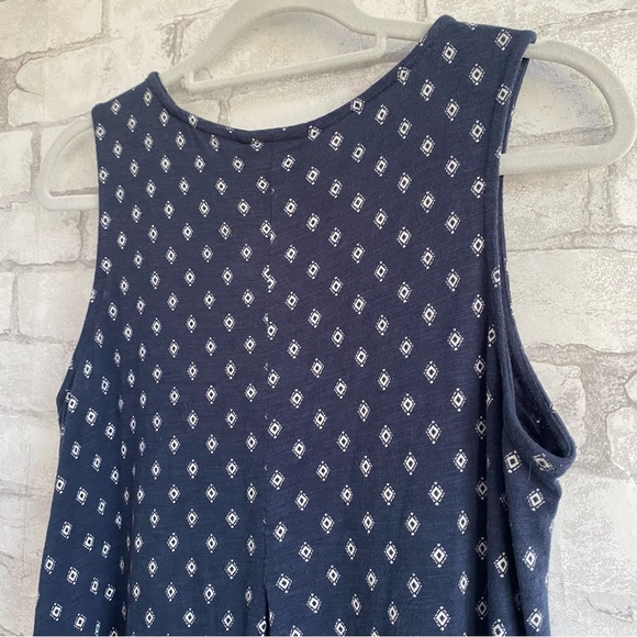 J. Jill Sleeveless Flare Dark Blue White Abstract Print Mini Dress Size … - Picture 3 of 13